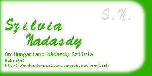 szilvia nadasdy business card